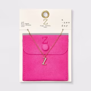 Gold Dipped Cubic Zirconia Initial Pendant Necklace A New Day