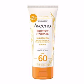 Aveeno Protect + Hydrate Moisturizing Face Sunscreen Lotion With Broad Spectrum Spf 60 & Prebiotic Oat, Weightless & Refreshing Feel, Paraben-free, Oil-free, Oxybenzone-free, 2.0 ounces