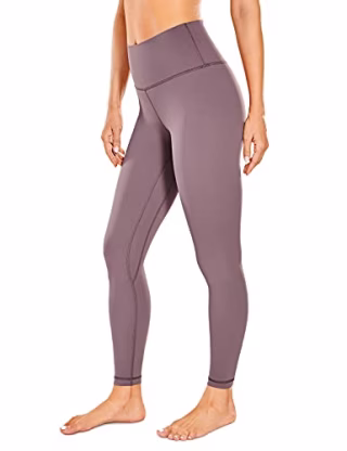 CRZ YOGA Women's Naked Feeling Yoga Pants 25 Inches - 7/8 High Waisted Workout Leggings Black Large