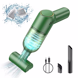 SUNCANDXY Handheld Vacuum Cleaner Cordless: Mini Rechargeable Hand Vacuum with Strong Suction, Portable Small Car Vacuum for Carpet Car - Green