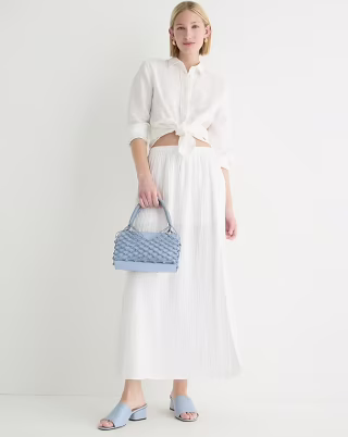 Side-Slit Soft Gauze Maxi Skirt