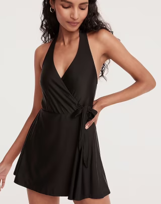 Halter Wrap Swim Dress