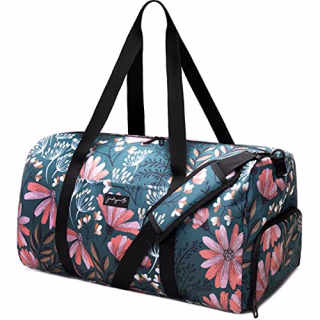 Jadyn B 22" Women's Large Duffel/Weekender Bag with Shoe Pocket (Navy Floral)