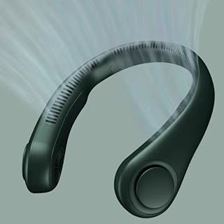 JISULIFE Portable Neck Fan, Hands Free Bladeless Fan, 4000 mAh Battery Operated Wearable Personal Fan, Leafless, Rechargeable, Headphone Design, USB Powered Desk Fan,3 Speeds-Dark Green