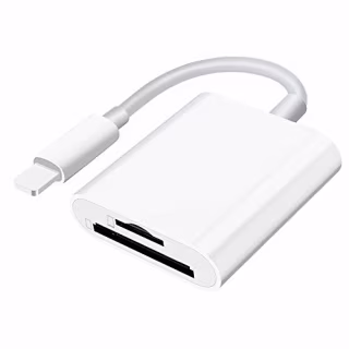 Sd Card Reader for iPhone iPad Camera,Dual Card Slot Memory Card Reader Supports SD and TF Card Trail Camera Viewer Sd Card Adapter Portable Micro Sd Card Reader No Application Required Plug and Play