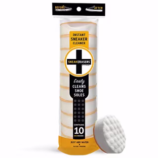 SneakERASERS(TM) Instant Sole and Sneaker Cleaner, Premium Dual-Sided Sponge for Cleaning & Whitening Shoe Soles (10 Pack)