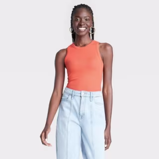 A New Day Slim Fit Ribbed High Neck Tank