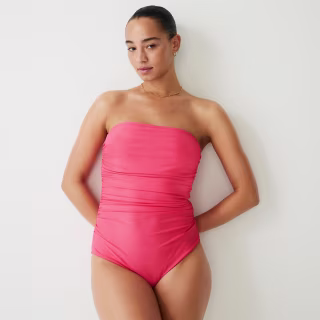 Ruched Bandeau One-Piece Swimsuit