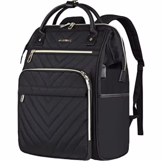 VANKEAN 17 Inch Laptop Backpack for Women Men Fashion Computer Work Bag, Large Capacity Waterproof Backpack with USB Port &amp; RFID Pockets, College Daypack Business Travel Backpack, Black
