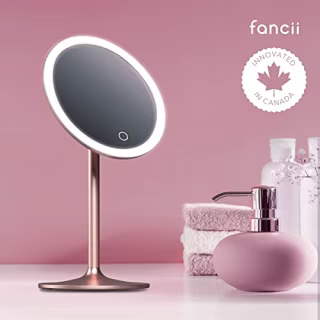 Fancii LED Lighted Makeup Mirror with 3 Light Settings, Rechargeable Vanity Mirror with 1x/ 10x Magnifications - Magnetic Detachable Aluminum Stand, Touch Sensor, for Tabletop or Travel (Nala)