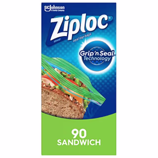Ziploc Sandwich and Snack Bags for On the Go Freshness, Grip 'n Seal Technology for Easier Grip, Open, and Close, 90 Count