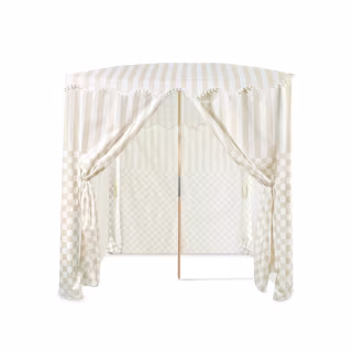 the CHECKER CABANA STRIPE Beach Cabana in Sand
