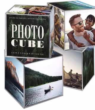 Clear Plastic 6 Sided Photo Cube (Pack of 4)