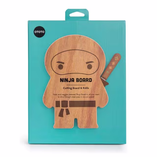OTOTO Small Wood Cutting Board and Knife Set