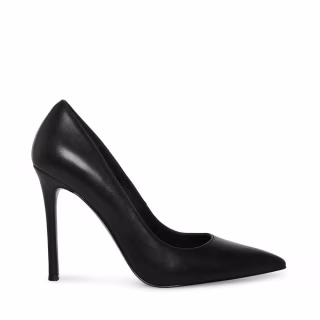 Steve Madden Evelyn Black Leather Heel