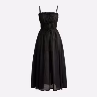 Tie-front voile cover-up midi dress