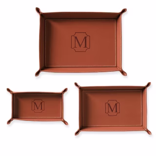 Mark &amp; Graham Rustic Leather Catch All Tray