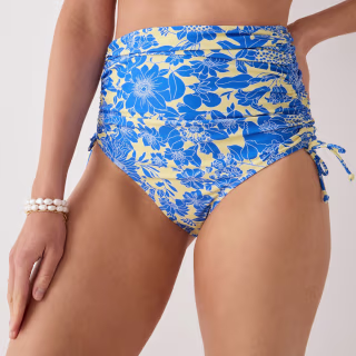 Ruched High-Rise Bikini Bottom
