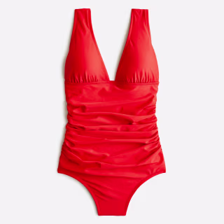 Ruched V-Neck One-Piece