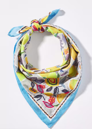 Embroidered Bandana Scarf