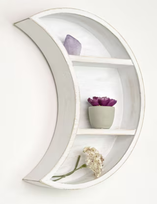 Moon Shelf White - Nursery Wall Decor - Nursery Shelf - Crescent Moon Shelf - Crystal Holder Crystal Shelf - Boho Nursery Decor