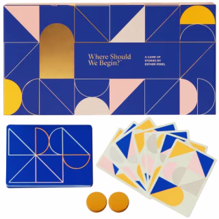ESTHER PEREL Where Should We Begin Game of Stories - Conversation Cards for Couples, Friends, & Co-Workers - Interactive Couples Game w/ 280 Cards & 12 Tokens - 2-6 Player Card Games for Couples