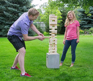 Yard Games Large Tumbling Timbers with Carrying Case | Starts at 2-Feet Tall and Builds to Over 4-Feet | Made with Premium Pine Wood