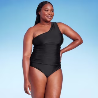 Women's Tummy Control One Shoulder Ruched Full Coverage One Piece Swimsuit Kona Sol