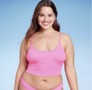 Ribbed Longline Bralette Bikini Top