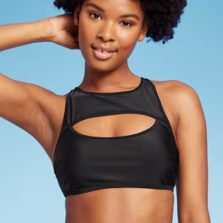 Women's Cut Out High Neck Bikini Top Wild Fable
