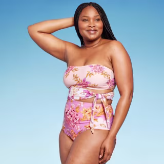 Women's Garden Floral Print Full Coverage One Piece Swimsuit