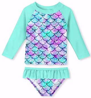 Unifaco Girls Swimsuit Rash Guard Set