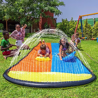 Jambo 20' Extra Long Double Slip Splash and Slide- with 2 Body Boards