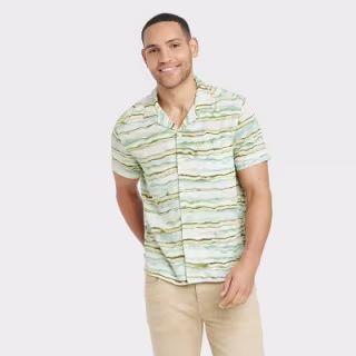 Men's Short Sleeve Button-Down Camp Shirt - Goodfellow & Co
