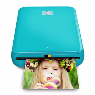 KODAK Step Color Instant Photo Printer with Bluetooth/NFC, Zink Technology & KODAK App for iOS & Android (Blue) Prints 2x3\" Sticky-Back Photos.