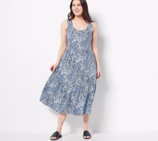 Encore by Idina Menzel Regular Tiered Midi Dress