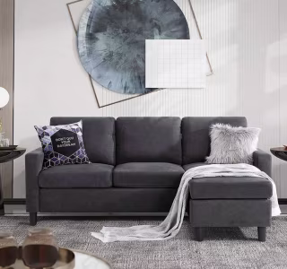 Futzca Modern L-shaped Convertible Sectional Sofa w/ Reversible Chaise