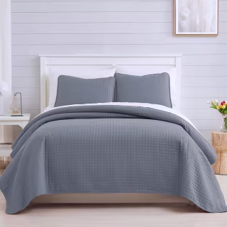 Oversized Solid 3-piece Quilt Set