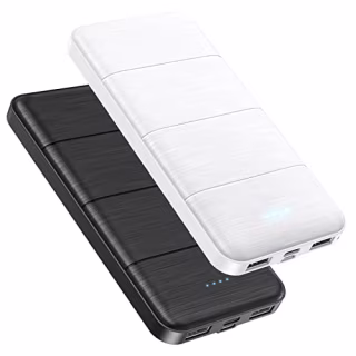 UYAYOHU Portable-Charger-Power-Bank - 15000mAh 2 Pack Power Bank Dual USB Output 5V3.1A Fast Charging Portable Charger Compatible with All USB Devices and Smartphones (Black White)