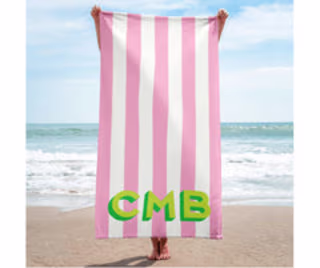 Monogram Cabana Stripe Beach Towel