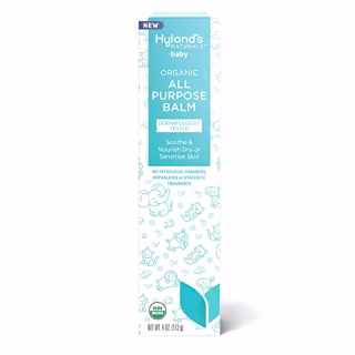 Hyland's Naturals Baby Organic All Purpose Balm, Soothe & Nourish Dry or Sensitive Skin, With Organic Almond & Coconut Oil, Shea Butter, & Calendula, Safe & Gentle, Dermatologist Tested, 4 Oz.