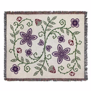 Heart Berry Woodland Floral Throw Blanket