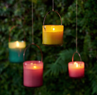 Hanging Colorful Glass Citronella Candle