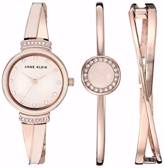 Anne Klein Premium Crystal Watch and Bangle Set