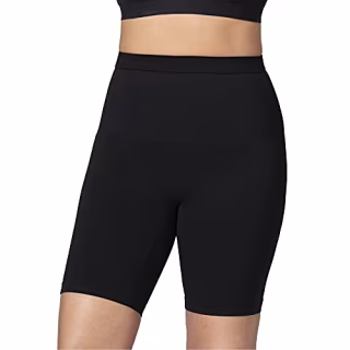 SHAPERMINT Mid Waisted Long Black Casual Biker Shorts for Women - Small to Plus Size