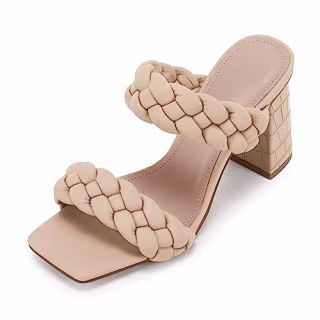 Syktkmx Women's Braided Heeled Sandals