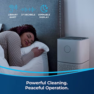 BISSELL Air180 Air Purifier For Home, Bedroom, HEPA Filter, Filters Smoke, Allergies, Pet Dander, Odor, Dust, Gray, 34964