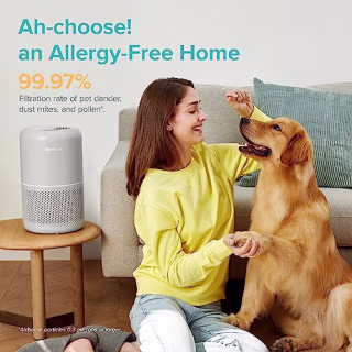 LEVOIT Pet Air Purifiers for Allergies in Home Bedroom, Hepa and Efficient Activated Carbon Filter for Hair Dander Odors, Captures Smoke, Dust, Mold, Pollen, Pet Lock, Sleep Mode, Core P350, Grey