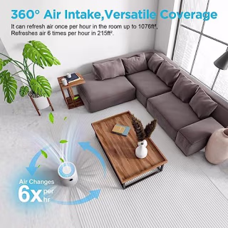 MOOKA Air Purifiers for Home Large Room up to 1076ft?, H13 True HEPA Air Filter Cleaner, Odor Eliminator, Remove Smoke Dust Pollen Pet Dander, Night Light(Available for California)