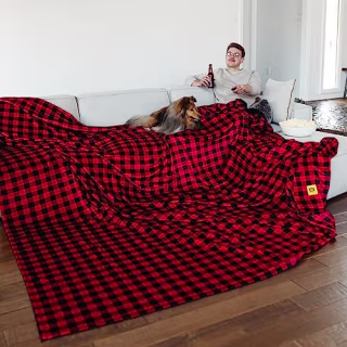 Big Blanket Co Original Stretch Smoke Grey | 120\" x 120\" (10' x 10') Extra Large Throw Blanket | Soft, Giant, Cozy Blanket That Fits The Whole Family | The Biggest, Best Gift Idea of 2023